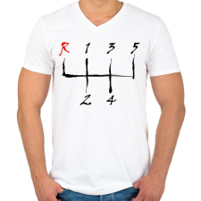 PRINTFASHION sebessegvaltó-3-2-szín - Férfi V-nyakú póló - Fehér férfi póló