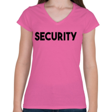 PRINTFASHION SECURITY - Női V-nyakú póló - Rózsaszín női póló