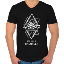 PRINTFASHION See you in Valhalla - Férfi V-nyakú póló - Fekete férfi póló