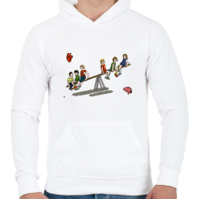 PRINTFASHION Seesaw - Férfi kapucnis pulóver - Fehér férfi pulóver, kardigán