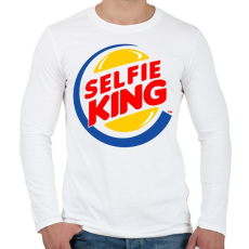 PRINTFASHION Selfie king - Férfi hosszú ujjú póló - Fehér