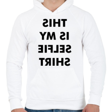 PRINTFASHION Selfie Tshirt - Férfi kapucnis pulóver - Fehér