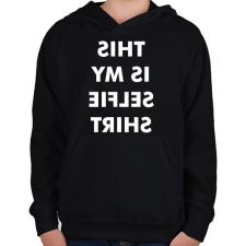PRINTFASHION Selfie Tshirt - Gyerek kapucnis pulóver - Fekete gyerek pulóver, kardigán