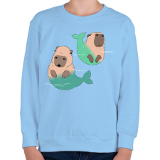 PRINTFASHION Sellő capybara - Gyerek pulóver - Világoskék gyerek pulóver, kardigán