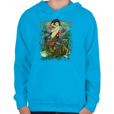 PRINTFASHION Sellő - Gyerek kapucnis pulóver - Azúrkék