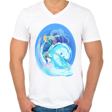 PRINTFASHION Sellő születése - Férfi V-nyakú póló - Fehér férfi póló