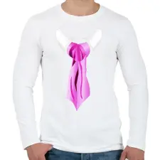 PRINTFASHION Selyem nyakkendő - Férfi hosszú ujjú póló - Fehér férfi póló