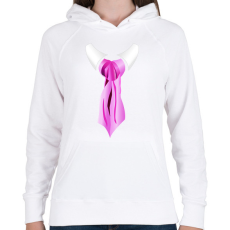 PRINTFASHION Selyem nyakkendő - Női kapucnis pulóver - Fehér