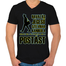 PRINTFASHION Semmi sem állíthatja meg a postást - Férfi V-nyakú póló - Fekete