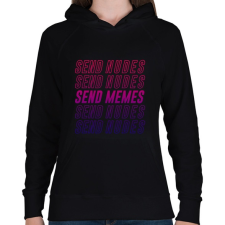 PRINTFASHION Send Memes - Női kapucnis pulóver - Fekete női pulóver, kardigán