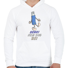 PRINTFASHION senki nem - Férfi kapucnis pulóver - Fehér férfi pulóver, kardigán