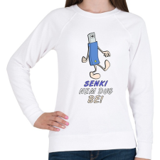 PRINTFASHION senki nem - Női pulóver - Fehér női pulóver, kardigán
