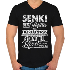 PRINTFASHION senki se tökéletes.. - Férfi V-nyakú póló - Fekete férfi póló