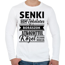 PRINTFASHION Senki sem tökéletes, de a borászok... - Férfi hosszú ujjú póló - Fehér férfi póló