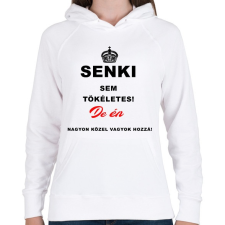 PRINTFASHION senki sem tökéletes - Női kapucnis pulóver - Fehér női pulóver, kardigán