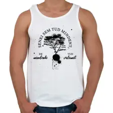 PRINTFASHION Senki sem tud mindent - Férfi atléta - Fehér atléta, trikó