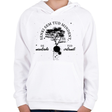 PRINTFASHION Senki sem tud mindent - Gyerek kapucnis pulóver - Fehér gyerek pulóver, kardigán