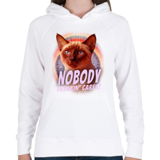 PRINTFASHION Senkit nem érdekel - Női kapucnis pulóver - Fehér
