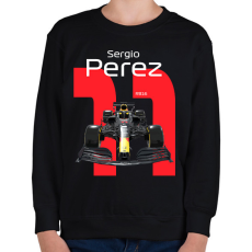 PRINTFASHION Sergio Perez 11 autóversenyző - fehér felirat - Gyerek pulóver - Fekete