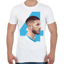 PRINTFASHION Sergio Ramos - Férfi póló - Fehér férfi póló