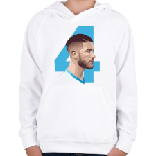 PRINTFASHION Sergio Ramos - Gyerek kapucnis pulóver - Fehér gyerek pulóver, kardigán