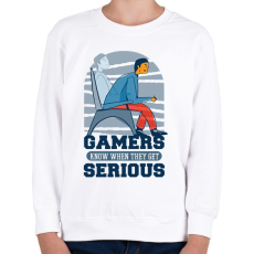 PRINTFASHION Serious Gamers - Gyerek pulóver - Fehér
