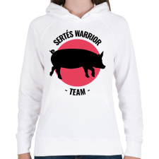 PRINTFASHION Sertés Warrior Team - Női kapucnis pulóver - Fehér női pulóver, kardigán