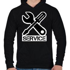 PRINTFASHION Service - Férfi kapucnis pulóver - Fekete