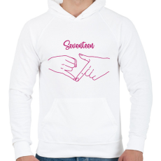 PRINTFASHION Seventeen kezek - Férfi kapucnis pulóver - Fehér