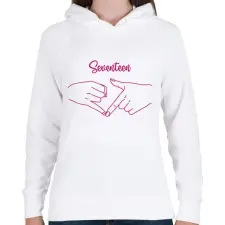 PRINTFASHION Seventeen kezek - Női kapucnis pulóver - Fehér női pulóver, kardigán