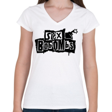 PRINTFASHION Sex Bob-Ombs - Női V-nyakú póló - Fehér női póló