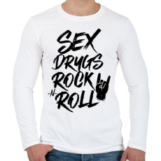 PRINTFASHION Sex, Drugs, Rock 'n Roll - Férfi hosszú ujjú póló - Fehér
