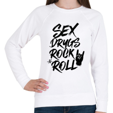PRINTFASHION Sex, Drugs, Rock 'n Roll - Női pulóver - Fehér