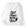 PRINTFASHION Sex, Drugs, Rock 'n Roll - Sportzsák, Tornazsák - Fehér