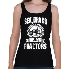 PRINTFASHION sex drugs tractors - Női atléta - Fekete női trikó