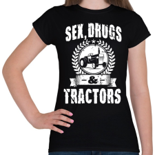 PRINTFASHION sex drugs tractors - Női póló - Fekete női póló