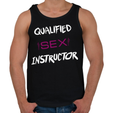 PRINTFASHION SEX INSTRUCTOR - Férfi atléta - Fekete atléta, trikó