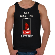 PRINTFASHION sex machine battery - Férfi atléta - Fekete atléta, trikó