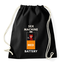 PRINTFASHION sex machine batteryMED - Sportzsák, Tornazsák - Fekete tornazsák