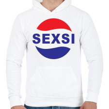 PRINTFASHION Sexsi - Férfi kapucnis pulóver - Fehér férfi pulóver, kardigán