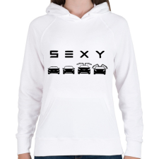 PRINTFASHION Sexy Tesla - Női kapucnis pulóver - Fehér női pulóver, kardigán