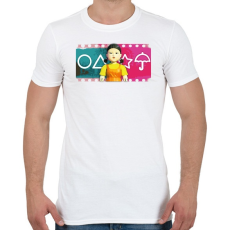 PRINTFASHION Sguid game art - green light red light - Férfi póló - Fehér