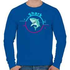 PRINTFASHION shark - Férfi pulóver - Királykék férfi pulóver, kardigán