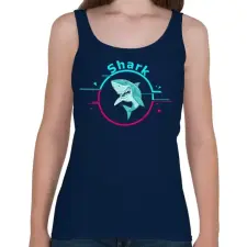 PRINTFASHION shark - Női atléta - Sötétkék női trikó