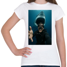 PRINTFASHION Shark - Női póló - Fehér női póló