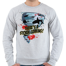 PRINTFASHION Shark tornádó - Férfi pulóver - Sport szürke férfi pulóver, kardigán
