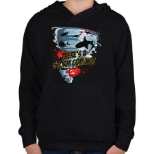 PRINTFASHION Shark tornádó - Gyerek kapucnis pulóver - Fekete gyerek pulóver, kardigán