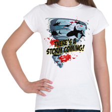 PRINTFASHION Shark tornádó - Női póló - Fehér női póló