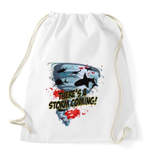 PRINTFASHION Shark tornádó - Sportzsák, Tornazsák - Fehér tornazsák