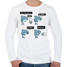 PRINTFASHION SharKAMEHAMEHAA..(A) - Férfi hosszú ujjú póló - Fehér férfi póló